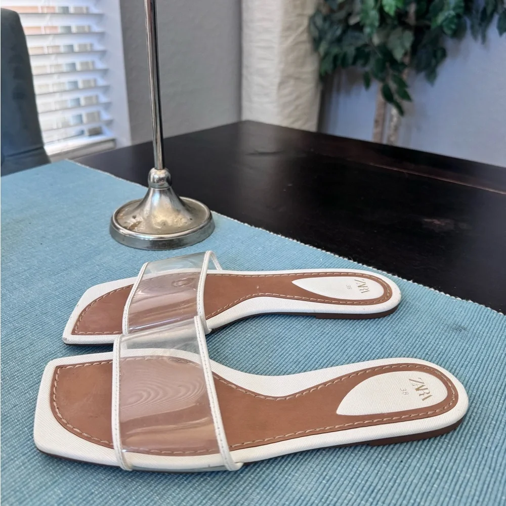 Zara Vinyl Slide Sandals Size 38 - Picture 5 of 7